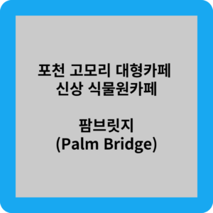 포천 고모리 대형카페 신상 식물원카페 팜브릿지(Palm Bridge)