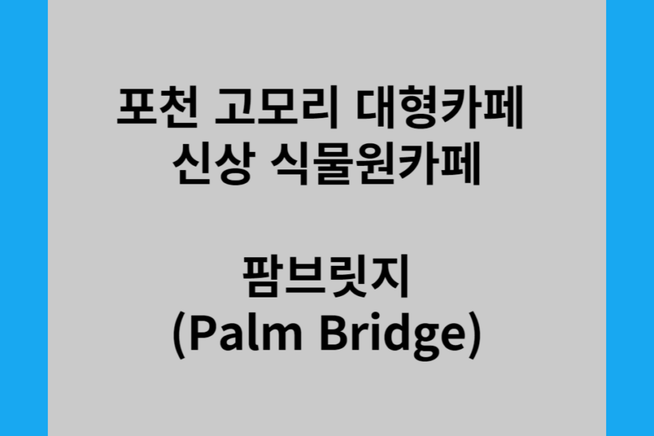 포천 고모리 대형카페 신상 식물원카페 팜브릿지(Palm Bridge)